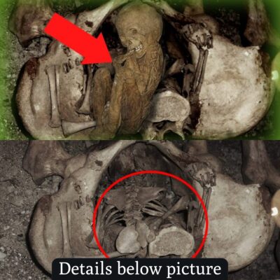 A small skeleton was found encased in another mysterious skeleton