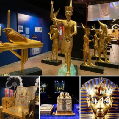 The first unveiling in nearly a century, as they lay within the Pharaoh’s ancient burial chamber dating back 3,340 years