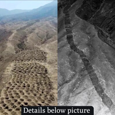 A 20 meter wide band of holes, known as the “Mysterious Nazca Holes,” is an archaeological site located in the Nazca region of Peru.