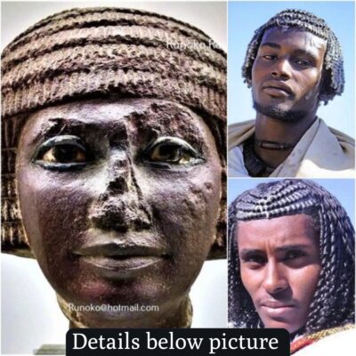 Afar men and a bust of a high official from the 5th Dynasty (Old Kingdom) when they were still building pyramids about 4300 years ago…