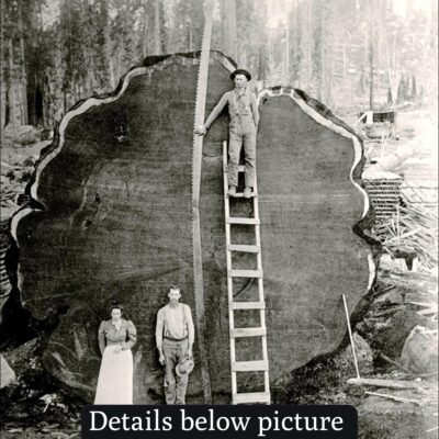 The Mark Twain Tree, a 1,350 year old giant sequoia cut down in 1891 making it one of the largest trees ever recorded