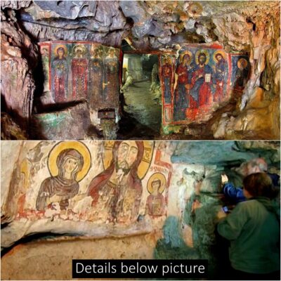 The cave of Agia Sofia, Mylopotamos (c. 13th c.) in Greece