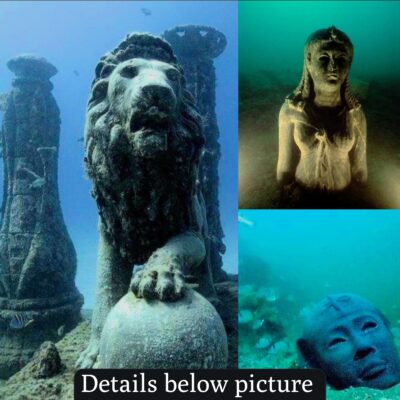The submerged Cleopatra’s Palace off the coast of Alexandria, Egypt, was discovered in the late 1990s