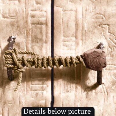 The unbroken seal on King Tutankhamun’s burial chamber door was discovered by archaeologists, where it remained untouched for over 3,000 years